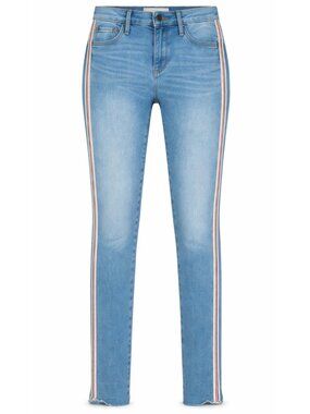 Driftwood Jeans Womens 25 Jackie Skinny Stone Wash Striped Stretch High Rise